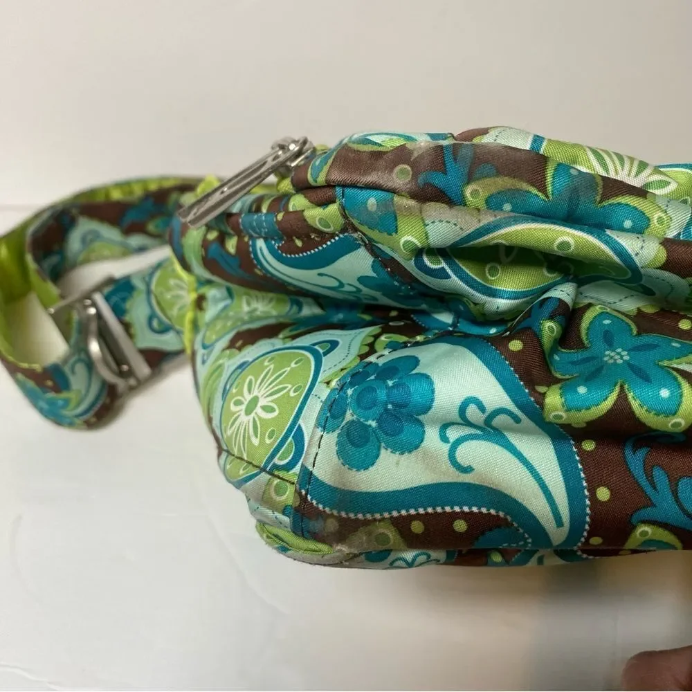 Ju Ju Be Diaper Bag Green Blue Brown Paisley Floral Design